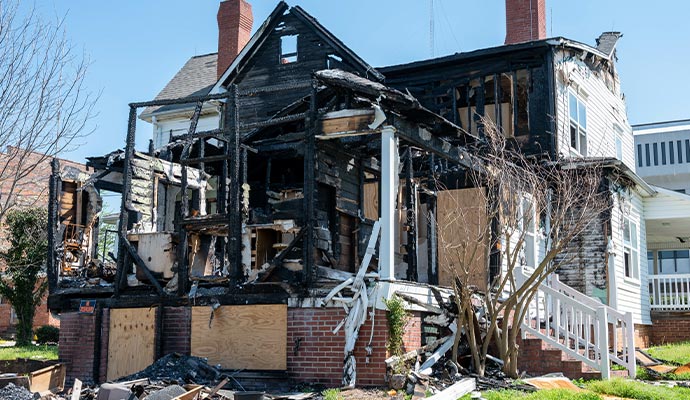 House severely damaged by fire