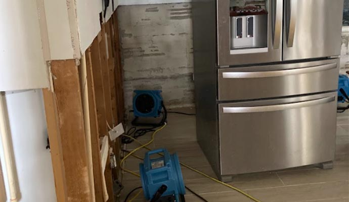 Appliance water leak cleanup