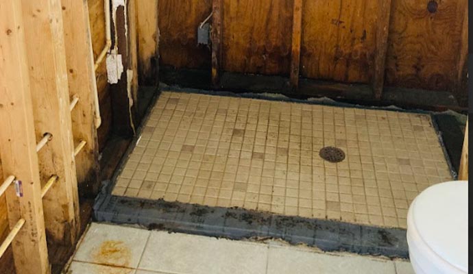 Sewage overflow bathroom