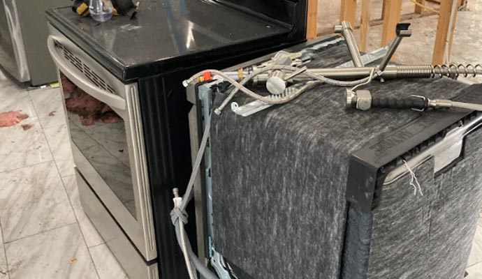 Close-up view of a washing machine