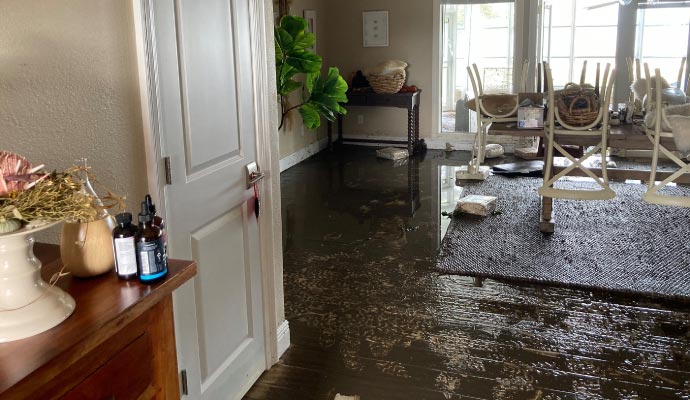 Water damage wood floor