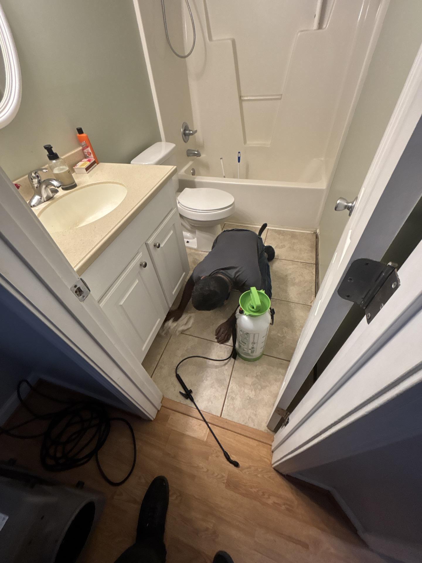 Water Damage in Home from Bathroom Pipe Burst