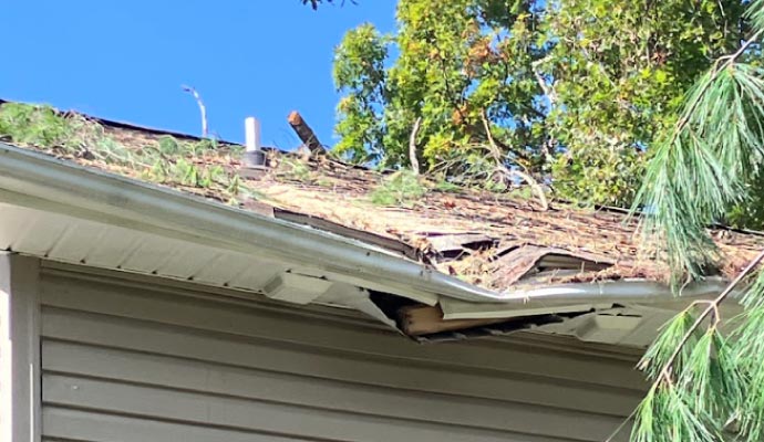 Damaged roof