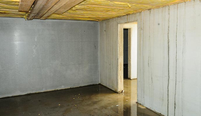 Flooded basement floor